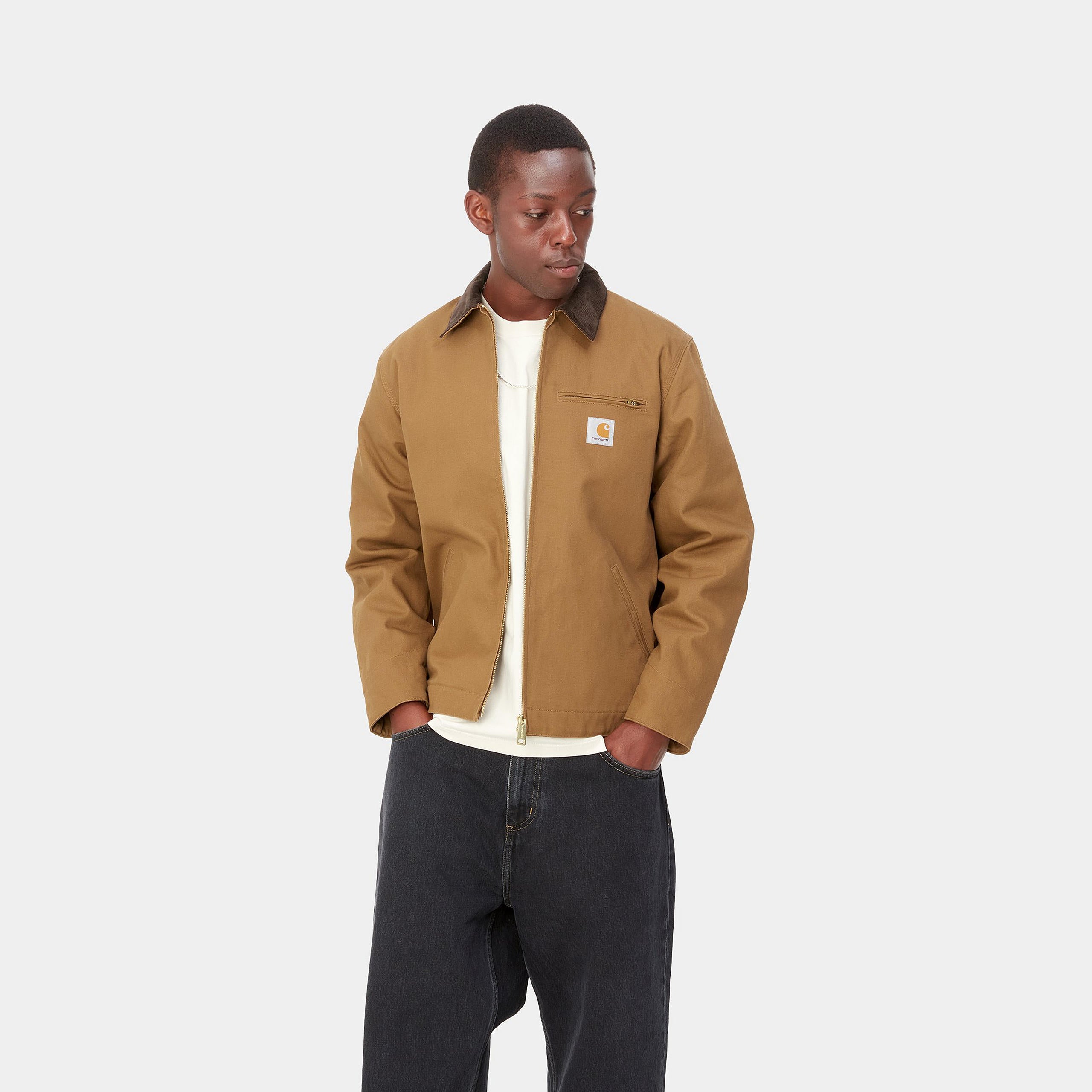 carhartt wip og detroit jacket - tobacco Jacket, / Black The jackets understated elegance allows for versatile styling Carhartt WIP Detroit Jacket Rinsed