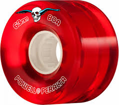 Powell Peralta Clear Cruiser Skateboard Wheels Red 63mm 80A 4pk