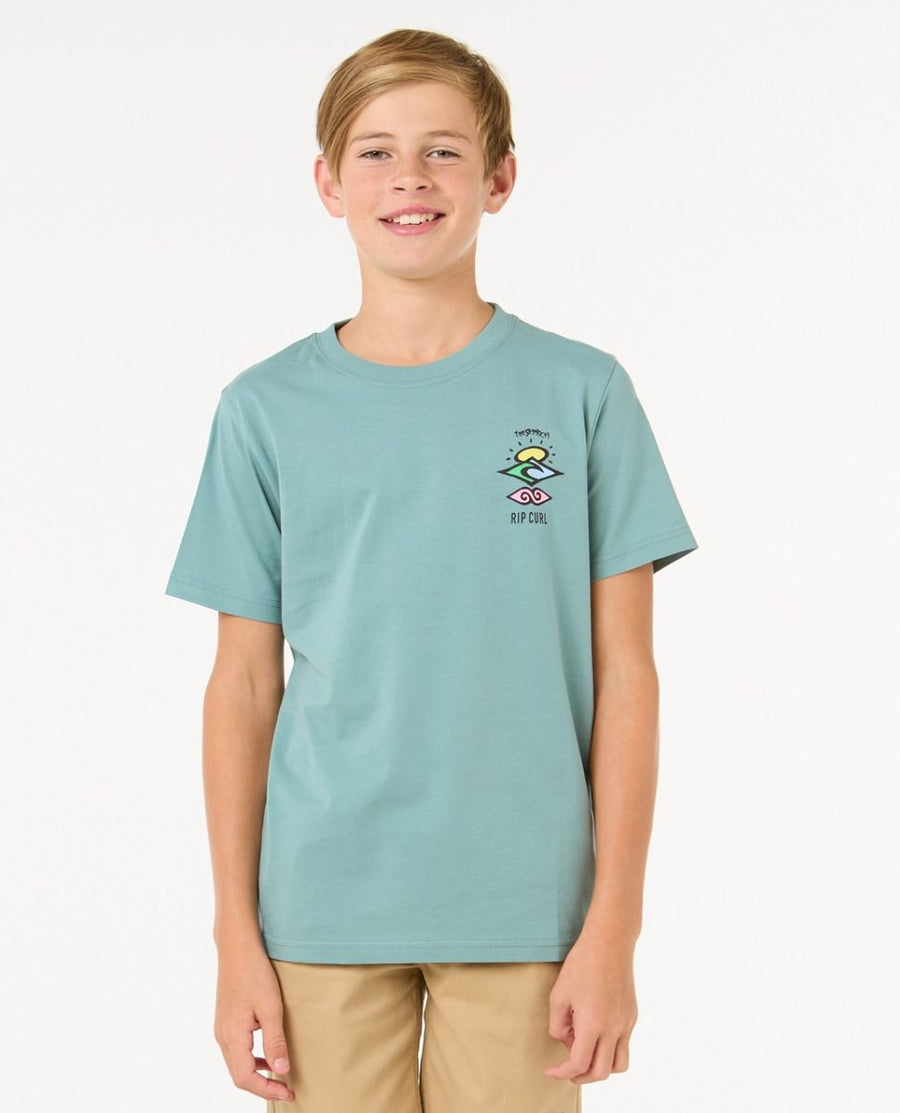 Rip Curl Search Icon Boys Tee - Blue Lagoon