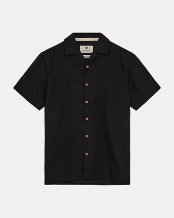Anerkjendt AKLEO S/S COT/LINEN SHIRT - Caviar