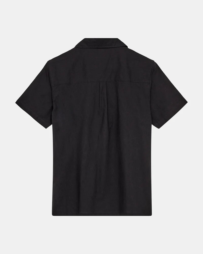 Anerkjendt AKLEO S/S COT/LINEN SHIRT - Caviar