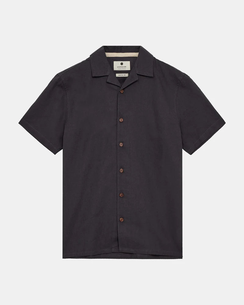Anerkjendt AKLEO S/S COT/LINEN SHIRT - Dark Grey