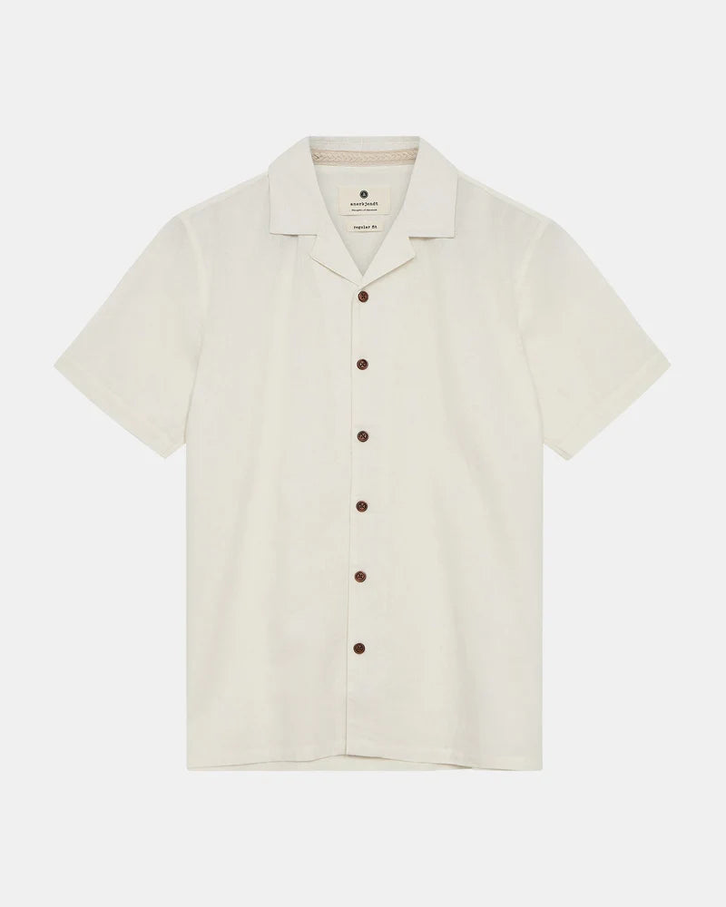 Anerkjendt AKLEO S/S COT/LINEN SHIRT - Tofu