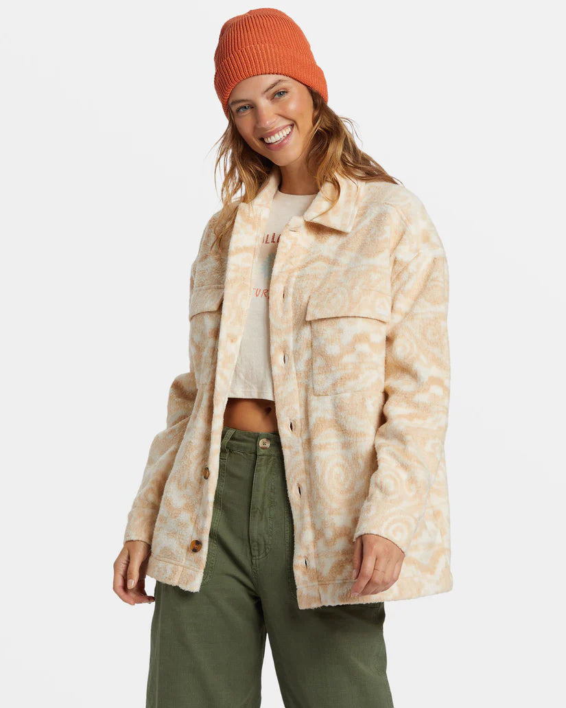 Billabong Happy Camper Shacket Button Sweater