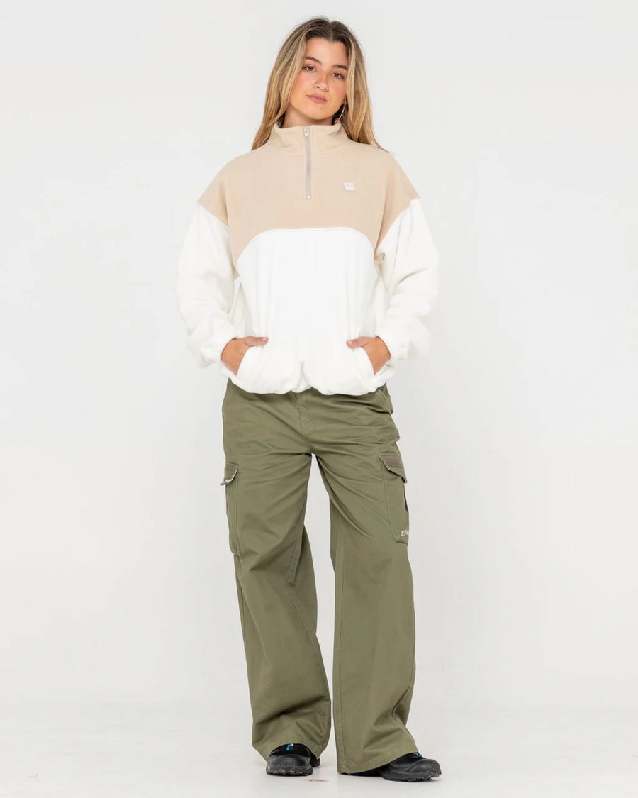 Rusty Tonal Division Half-Zip Polar Fleece