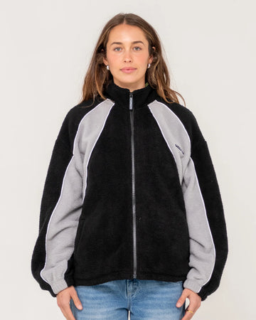 Rusty Two Tides Zip Through Sherpa Fleece