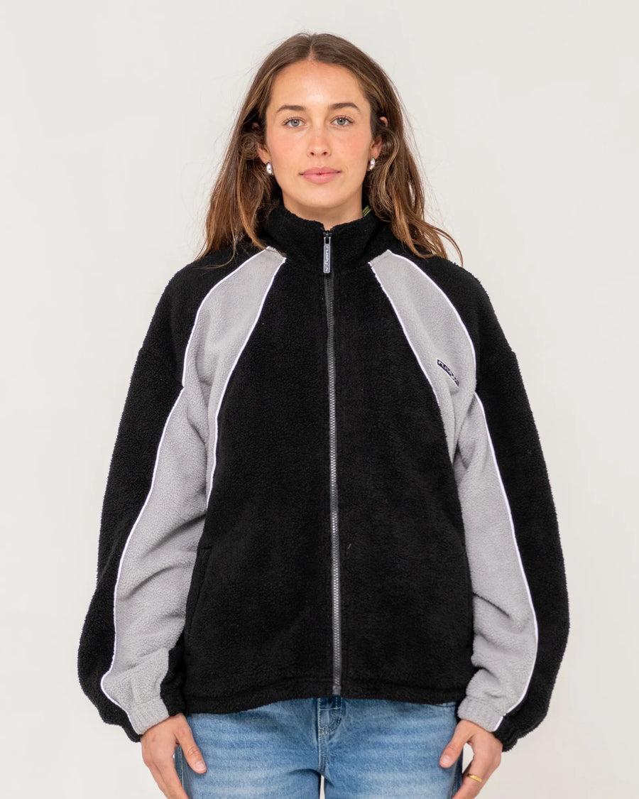 Rusty Two Tides Zip Through Sherpa Fleece