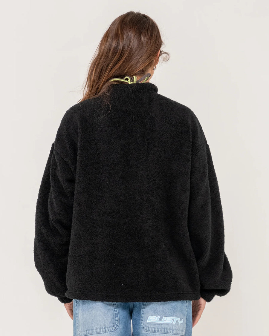 Rusty Two Tides Zip Through Sherpa Fleece