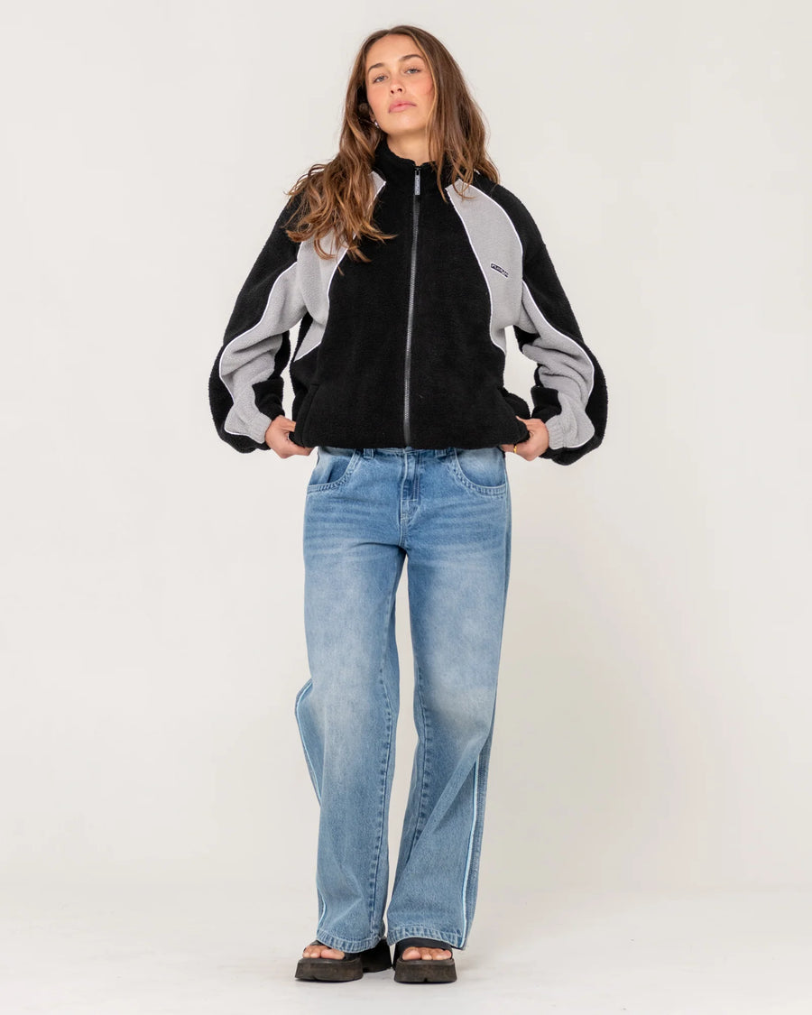 Rusty Two Tides Zip Through Sherpa Fleece