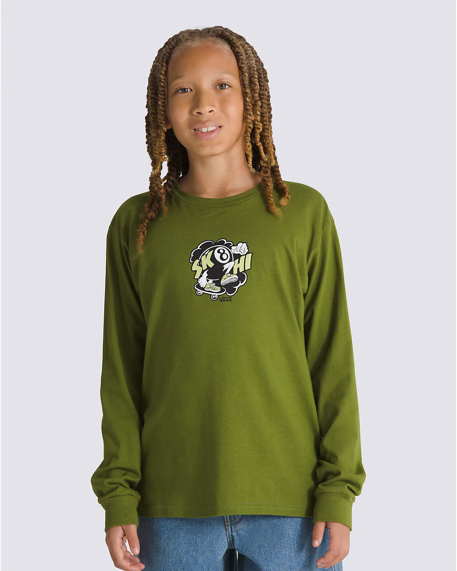 Vans Boys Sk8‑Hi Ball T‑Shirt in Pesto