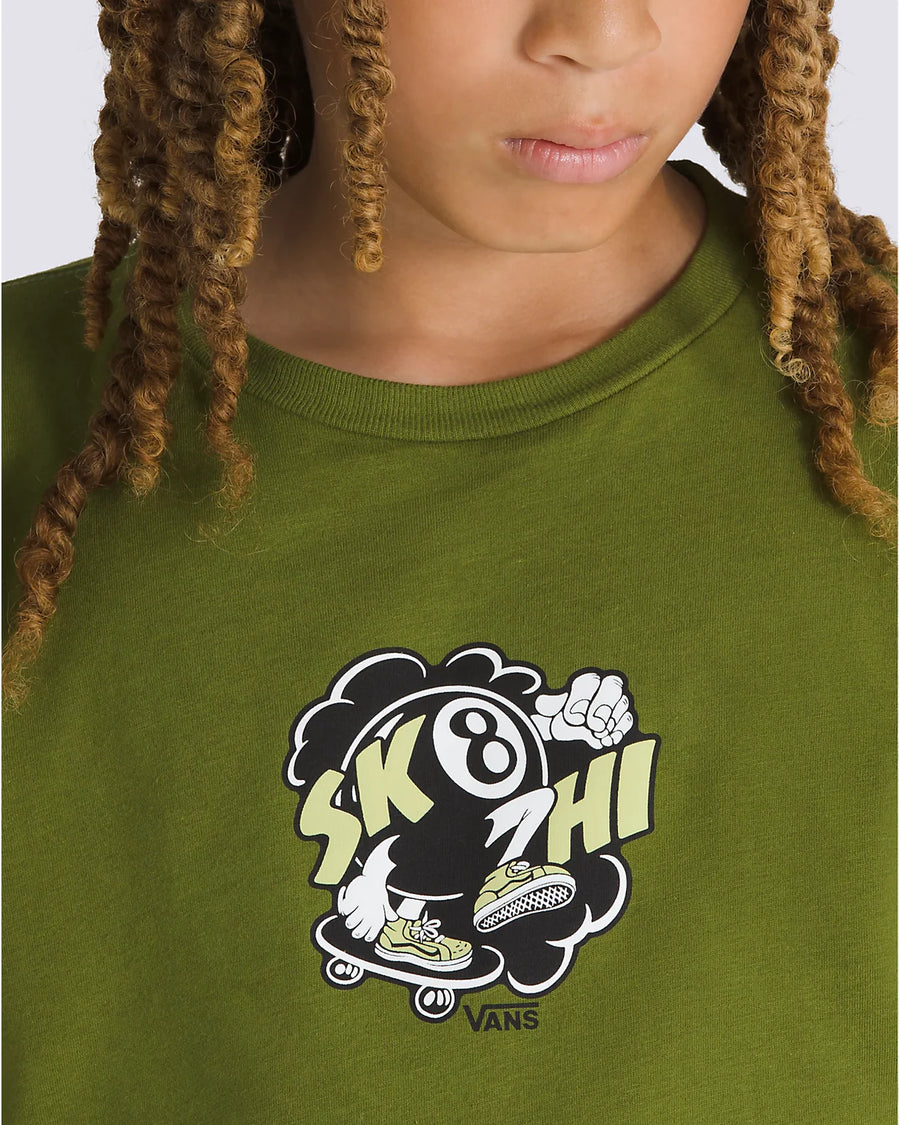 Vans Boys Sk8‑Hi Ball T‑Shirt in Pesto