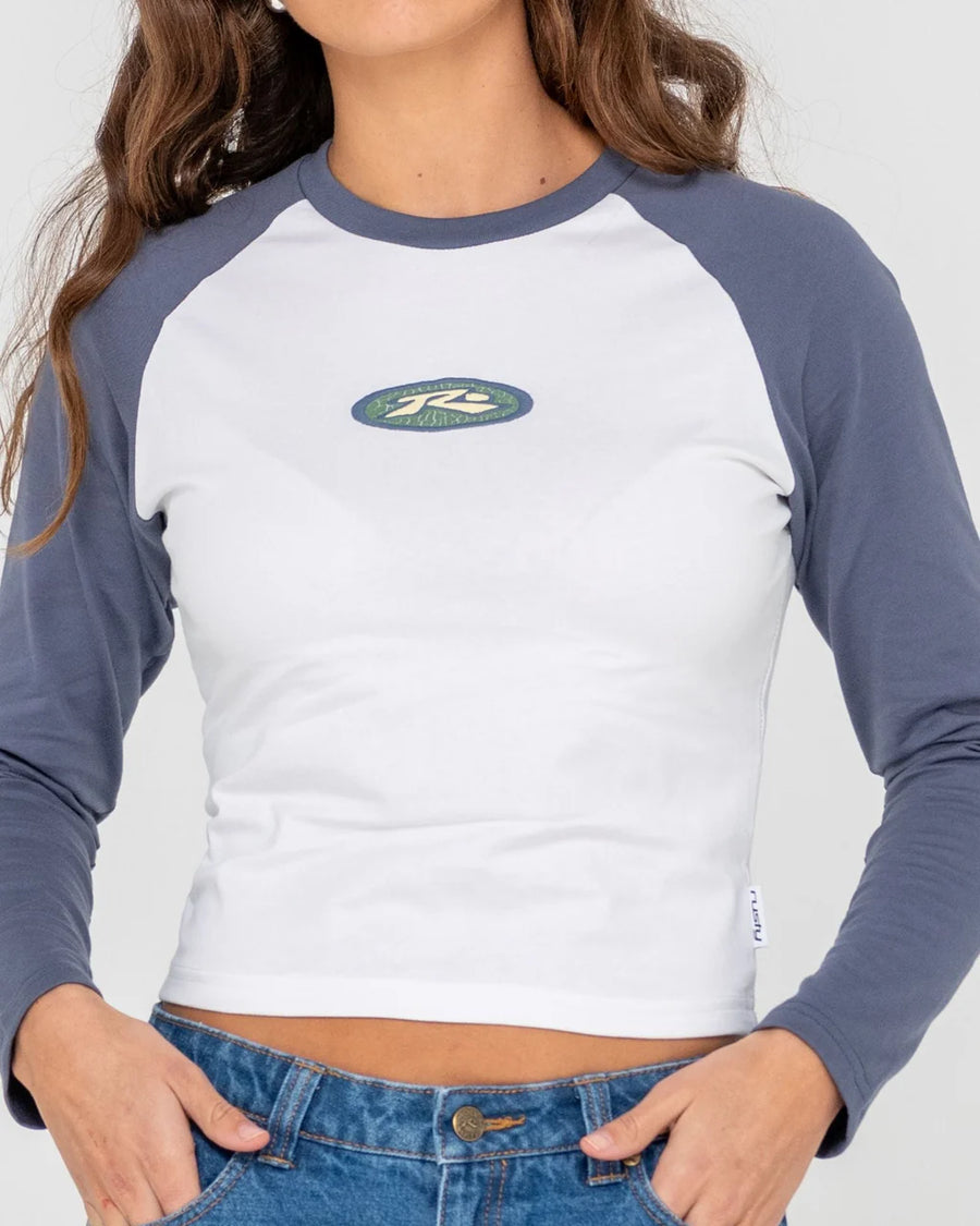 Rusty Heritage Long Sleeve Raglan Tee