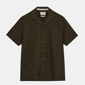 Anerkjendt Akleo Cot/Linen S/S Shirt Men’s – Forest Night
