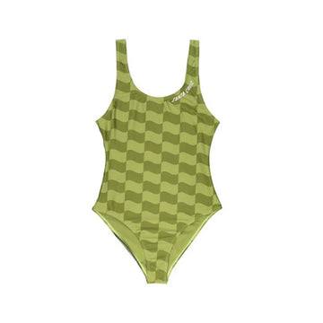Santa Cruz Strip Bodysuit Chartreuse Wave Check