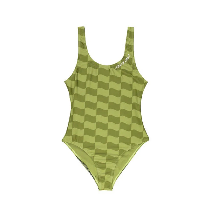 Santa Cruz Strip Bodysuit Chartreuse Wave Check