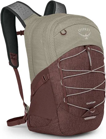 Osprey  Quasar 26 Mountaineering Backpack 26lt Sawdust Tan/Raisin Red
